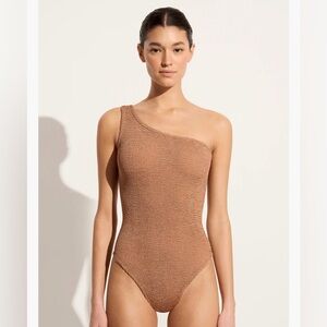 Hunza G
NANCY ONE PIECE - METALLIC COCOA            New with tags
